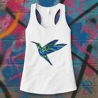 Polygonal Hummingbird Nature Women's Tank Top thumb 3