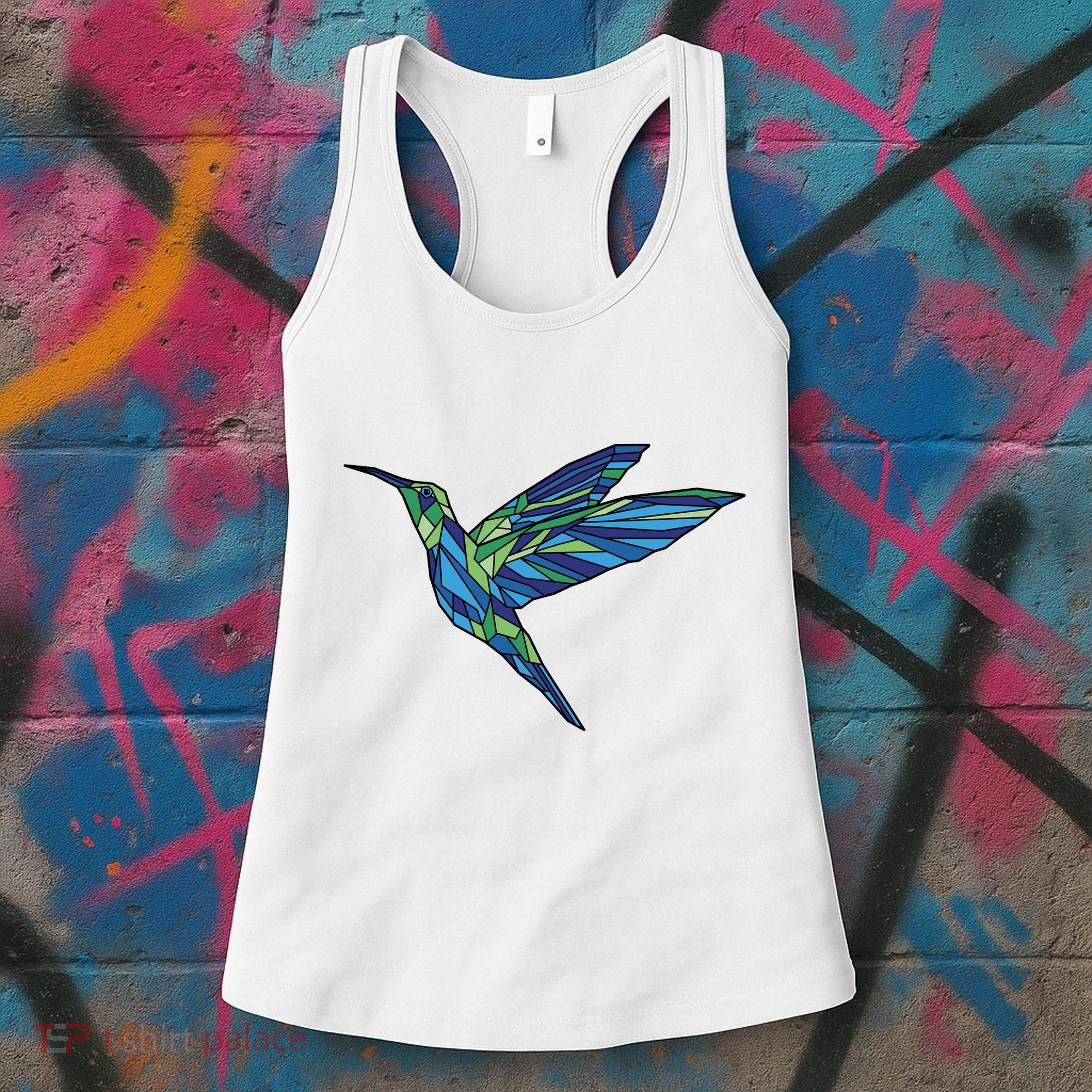 Polygonal Hummingbird Nature Women's Tank Top