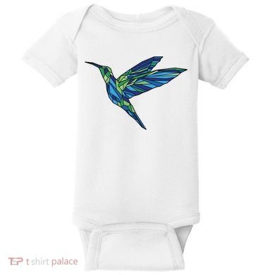 Polygonal Hummingbird Nature Baby Bodysuit