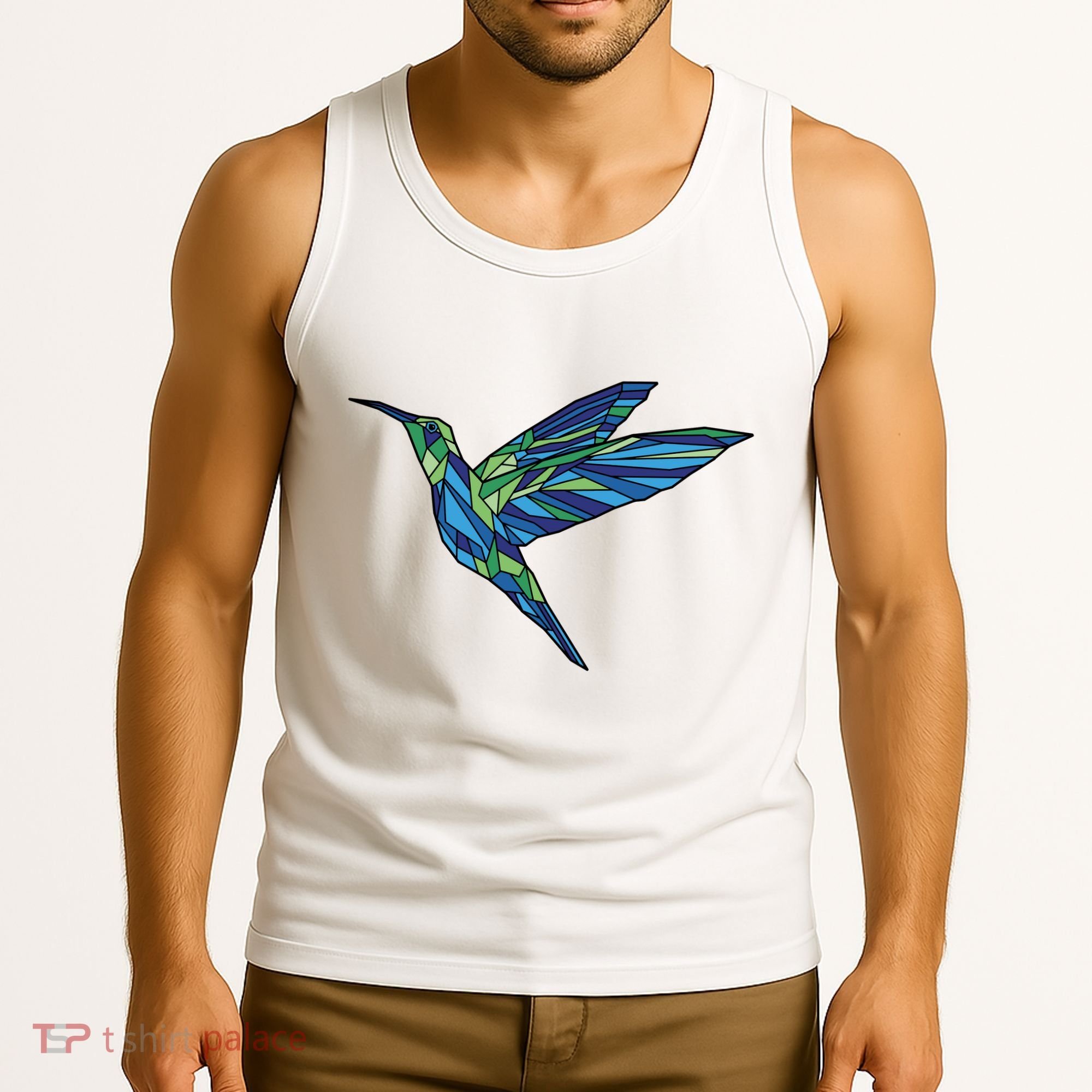 Polygonal Hummingbird Nature Tank Top