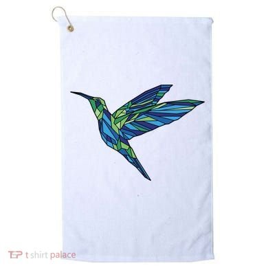 Polygonal Hummingbird Nature Golf Towel