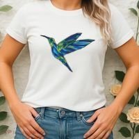 Polygonal Hummingbird Nature Women's T-Shirt thumb 2