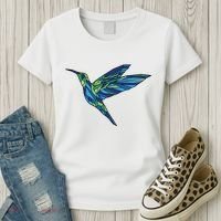 Polygonal Hummingbird Nature Women's T-Shirt thumb 3