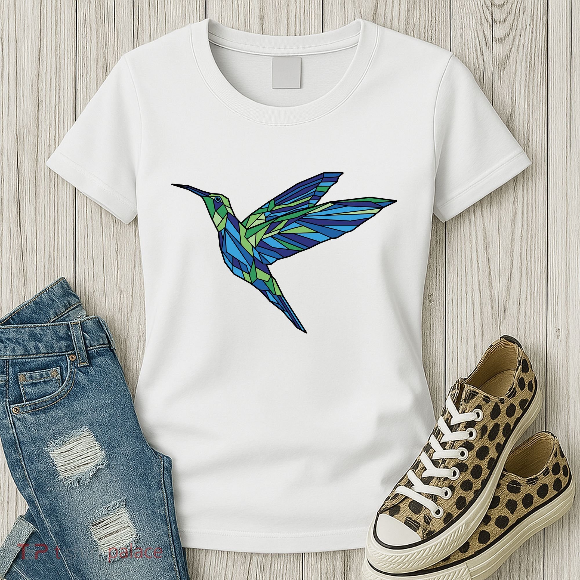 Polygonal Hummingbird Nature Women's T-Shirt