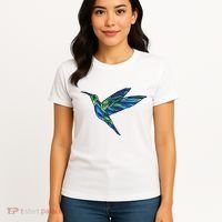 Polygonal Hummingbird Nature Women's T-Shirt thumb 4