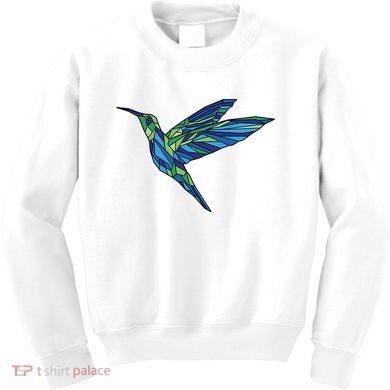 Polygonal Hummingbird Nature Kids Sweatshirt