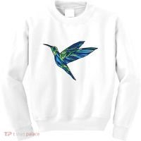 Polygonal Hummingbird Nature Kids Sweatshirt thumb 0