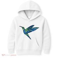 Polygonal Hummingbird Nature Kids Hoodie thumb 0