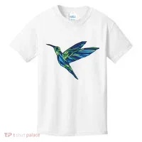 Polygonal Hummingbird Nature Kids T-Shirt thumb 0