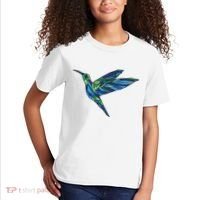 Polygonal Hummingbird Nature Kids T-Shirt thumb 2