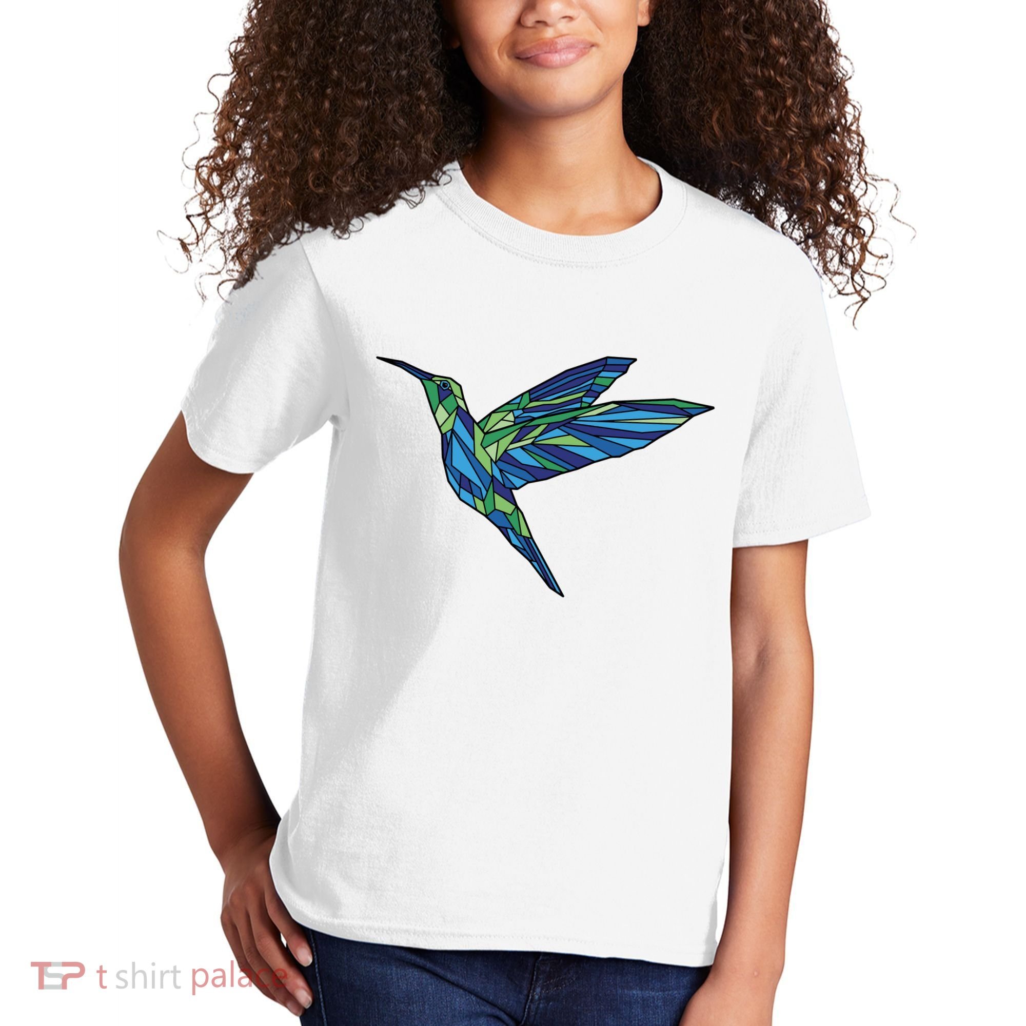 Polygonal Hummingbird Nature Kids T-Shirt