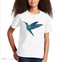 Polygonal Hummingbird Nature Kids T-Shirt thumb 2