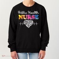Public Health Nurse Watercol Love Heart Stethoscope Rn Nurse Gift Women's Sweatshirt thumb 0
