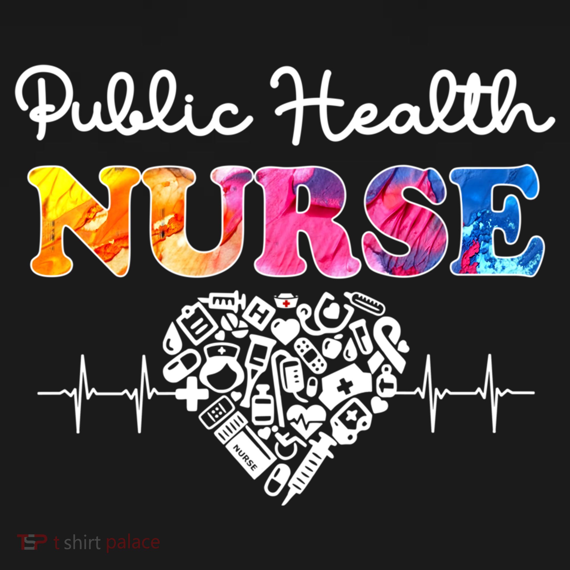 Public Health Nurse Watercol Love Heart Stethoscope Rn Nurse Gift Doggie Tank