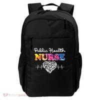 Public Health Nurse Watercol Love Heart Stethoscope Rn Nurse Gift Backpack thumb 0