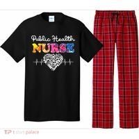 Public Health Nurse Watercol Love Heart Stethoscope Rn Nurse Gift Pajama Set thumb 0