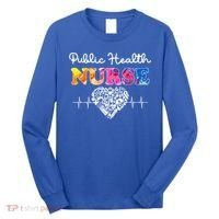 Public Health Nurse Watercol Love Heart Stethoscope Rn Nurse Gift Long Sleeve Shirt thumb 0