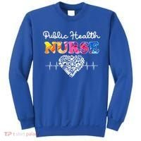 Public Health Nurse Watercol Love Heart Stethoscope Rn Nurse Gift Sweatshirt thumb 0