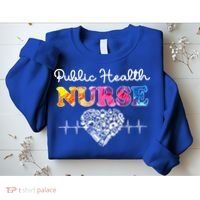 Public Health Nurse Watercol Love Heart Stethoscope Rn Nurse Gift Sweatshirt thumb 2