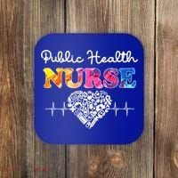Public Health Nurse Watercol Love Heart Stethoscope Rn Nurse Gift Coaster thumb 0