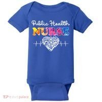 Public Health Nurse Watercol Love Heart Stethoscope Rn Nurse Gift Baby Bodysuit thumb 0