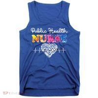 Public Health Nurse Watercol Love Heart Stethoscope Rn Nurse Gift Tank Top thumb 0