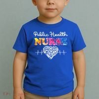 Public Health Nurse Watercol Love Heart Stethoscope Rn Nurse Gift Toddler T-Shirt thumb 2