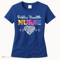 Public Health Nurse Watercol Love Heart Stethoscope Rn Nurse Gift Women's T-Shirt thumb 0