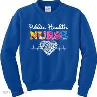 Public Health Nurse Watercol Love Heart Stethoscope Rn Nurse Gift Kids Sweatshirt thumb 0