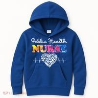 Public Health Nurse Watercol Love Heart Stethoscope Rn Nurse Gift Kids Hoodie thumb 0