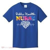 Public Health Nurse Watercol Love Heart Stethoscope Rn Nurse Gift Kids T-Shirt thumb 0
