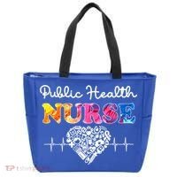 Public Health Nurse Watercol Love Heart Stethoscope Rn Nurse Gift Tote Bag thumb 0
