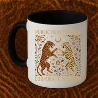 Public Health Over Corporate Wealth Tiger Boho Coffee Mug thumb 2