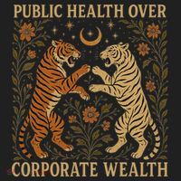 Public Health Over Corporate Wealth Tiger Boho Beanie thumb 2