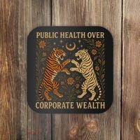 Public Health Over Corporate Wealth Tiger Boho Coaster thumb 0