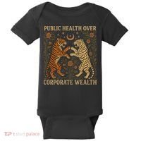Public Health Over Corporate Wealth Tiger Boho Baby Bodysuit thumb 0