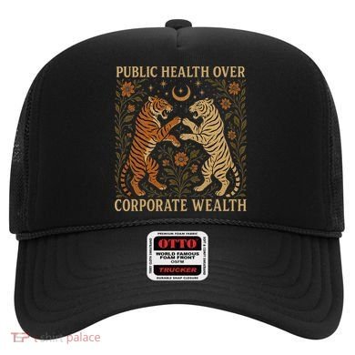 Public Health Over Corporate Wealth Tiger Boho Hat