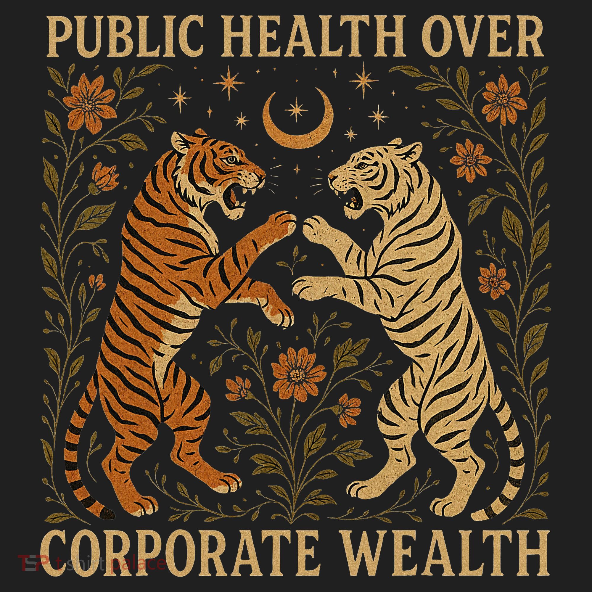 Public Health Over Corporate Wealth Tiger Boho Hat