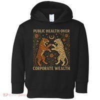 Public Health Over Corporate Wealth Tiger Boho Toddler Hoodie thumb 0