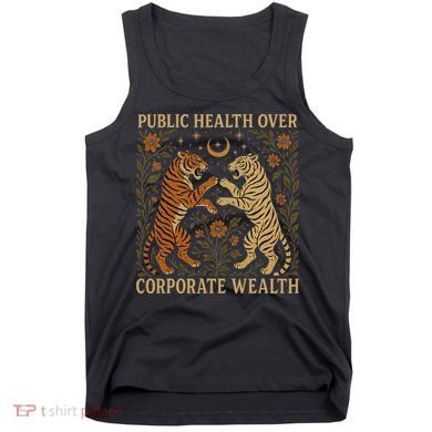 Public Health Over Corporate Wealth Tiger Boho Tank Top