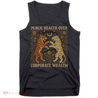 Public Health Over Corporate Wealth Tiger Boho Tank Top thumb 0