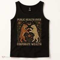 Public Health Over Corporate Wealth Tiger Boho Tank Top thumb 2