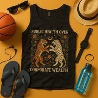 Public Health Over Corporate Wealth Tiger Boho Tank Top thumb 4