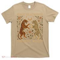 Public Health Over Corporate Wealth Tiger Boho T-Shirt thumb 0