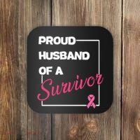 Proud Husband Of A Survivor Breast Cancer Awareness Coaster thumb 0