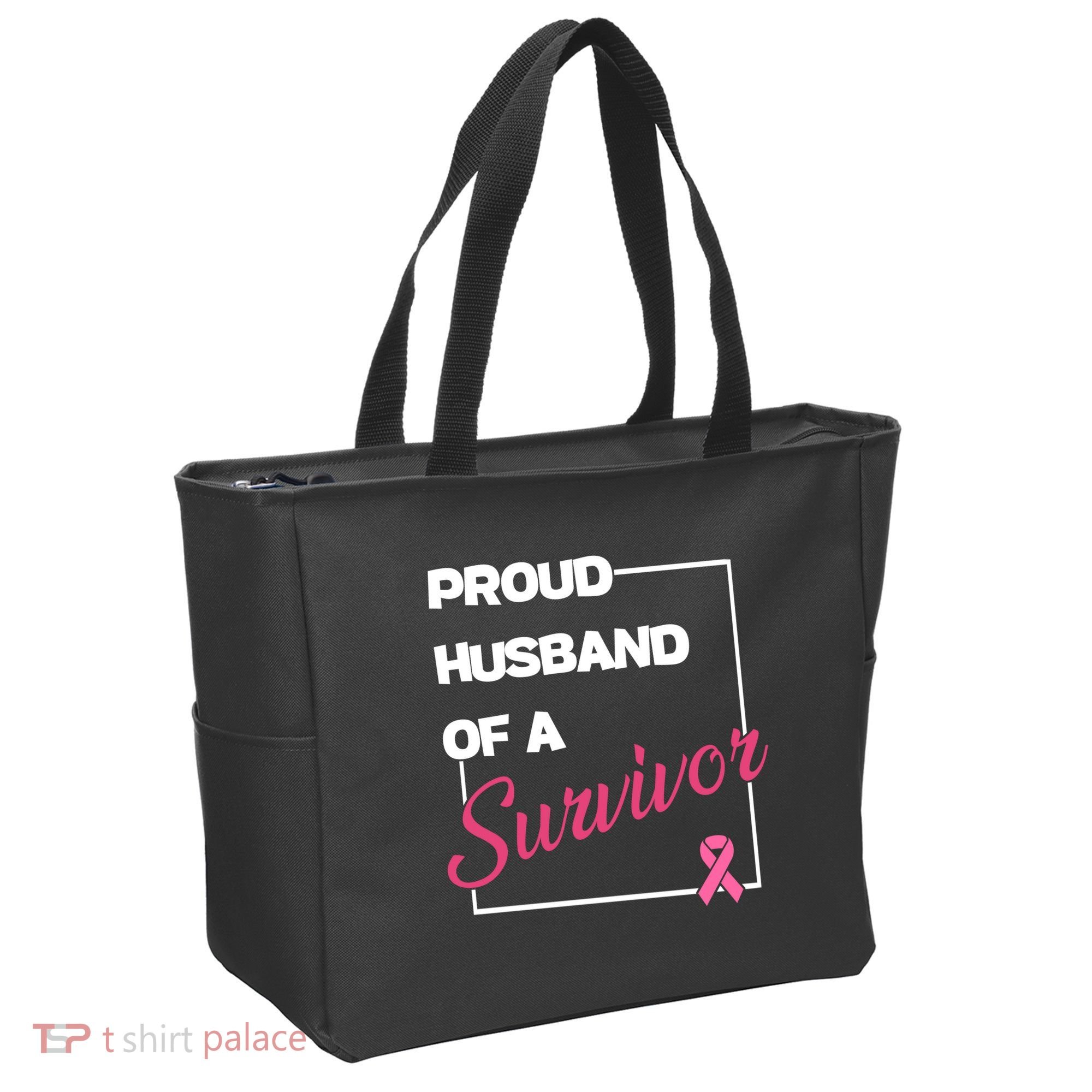 Proud Husband Of A Survivor Breast Cancer Awareness Tote Bag