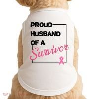 Proud Husband Of A Survivor Breast Cancer Awareness Doggie Tank thumb 0