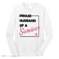 Proud Husband Of A Survivor Breast Cancer Awareness Long Sleeve Shirt thumb 0