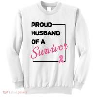 Proud Husband Of A Survivor Breast Cancer Awareness Sweatshirt thumb 0