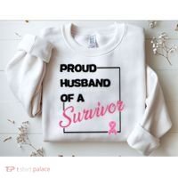 Proud Husband Of A Survivor Breast Cancer Awareness Sweatshirt thumb 2
